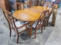 7 Piece - Traditional Dining Table Set W/Leaf