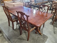 5 Piece - Claw Footed Cherry Dining Table Set