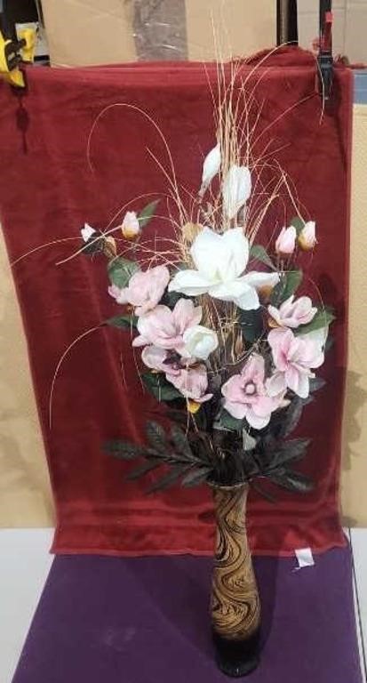 4×20 Decorative Vase with Flower Arrangement. 48"