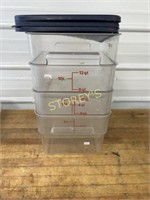 4 Food Storage Bins w/ Lids - 12qrt