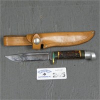 Western S-H48A Stag Handle Knife & Sheath