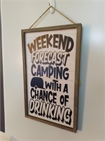 Weekend Forecast Camping Wood Sign