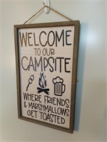 Welcome To Our Campsite Wood Sign