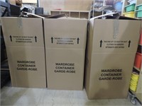 SEVEN CORRUGATED WARDROBE MOVING BOXES USED