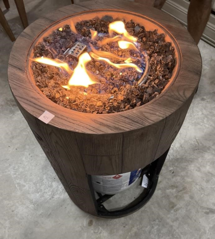 Wood look Round Fire Pit 19 x 29 h
