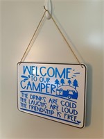 Welcome To Our Camper Metal Sign