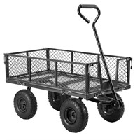 VIVOHOME 1100 lbs. Capacity Mesh Steel Garden Cart