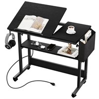 N6678  Dextrus Sit Stand Desk, Small Rolling, Blac