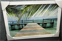 New, Painted Dock to the River Board Painting