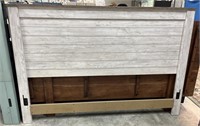Queen White Washed Headboard Only , Contrasting
