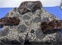 Printed Cloth Coat / Fur Jacket