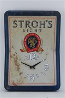 Stroh's Light Advertising Beer Clock