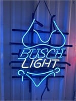 20"x24" Busch Light Girl Bikini Beer Real Glass Ne