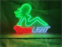 17"x12" Coors Light Lady LED Neon Style Sign, Work