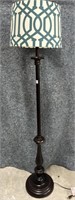 Wood Floor Lamp with Colorful Shade  62” h