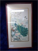 Signed Framed Asian Painting on Silk