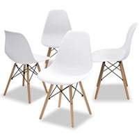 N6585  COMHOMA Plastic Dining Chairs, White Set of
