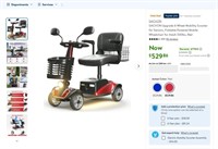 N6586  SACVON Mobility Scooter, Adult 330lbs, Red