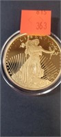 Replica Liberty $20 Gold Overlay Coin