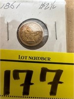 1861 2 1/2 DOLLAR GOLD PIECE