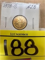1878-S 2 1/2 DOLLAR GOLD PIECE