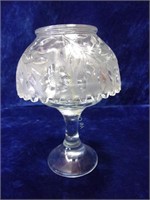 2 Pc Pressed Glass Candle Lamp