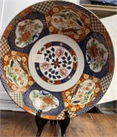 Large Signed Oriental Porcelain Bowl