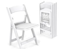 VINGLI White Resin Plastic Folding Chair with