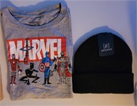 Marvel T-Shirt Youth Sz XL and New Hat
