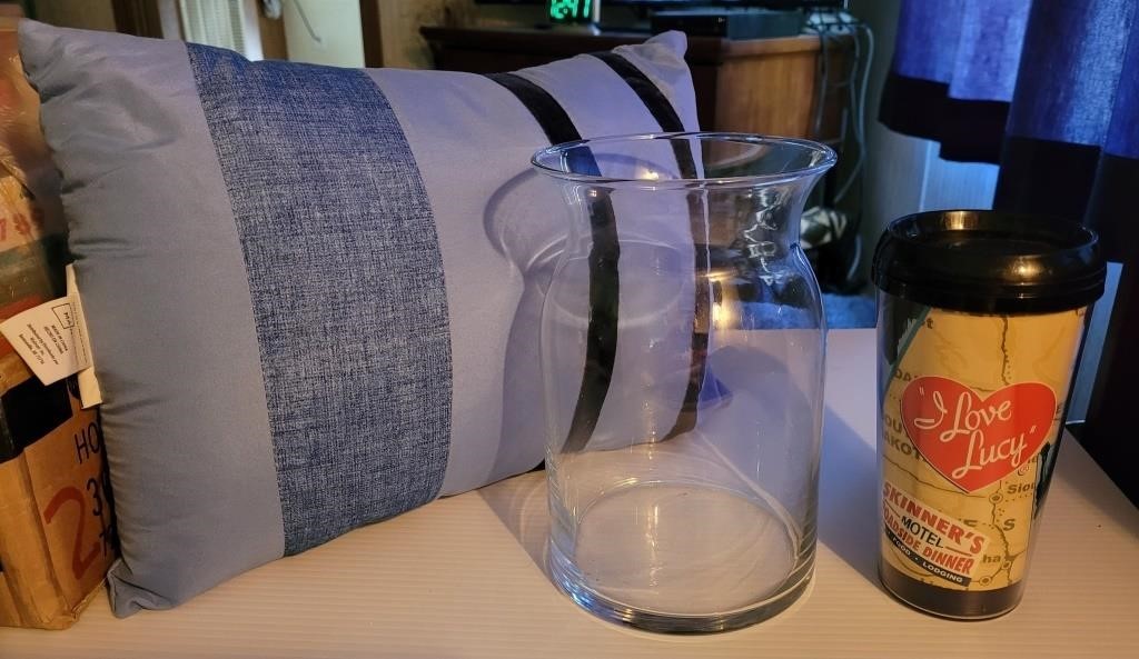 I Love Lucy Travel Cup, Accent Pillow and Vase