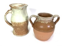 Studio Pottery Pitcher & Handled Pot