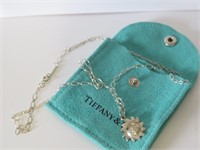 TIFFANY & CO STERLING SILVER NECKLACE WITH BAG
