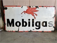 Original Mobilgas enamel sign approx 8 x 4 ft