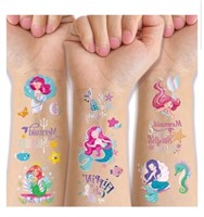 Mermaid Glitter Temporary Tattoos for Kids, 4