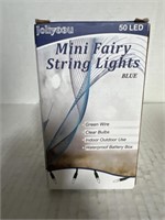 Mini fairy string lights, blue green wire, indoor