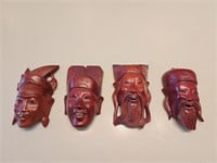 Chinese wooden faces, mini masks. Living room