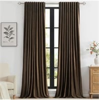 Brown Velvet Curtains 84 inch Long for Living