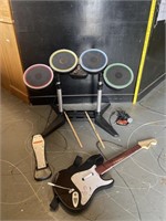 Playstation 3 Rockband Guitar Mic and Drum Set