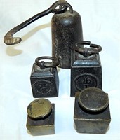 Antique Cast Iron / Brass Scale Weights