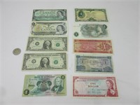 Billets d'argent du monde dont Canada et USA