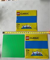 Three LEGO base plates