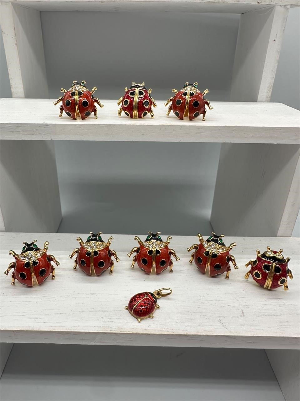 Lot of 9 Ladybug Pins, Pendant