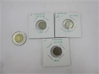 3 x 0.05$ Canada 1912-13-14 silver