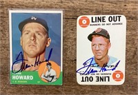 2 Autographed Frank Howard baseball cards