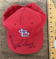 Lou Brock autographed Cardinals hat