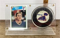 Brett Hull Rookie Card & Autographed puck