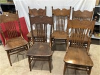 6 wooden table chairs matching, folding card