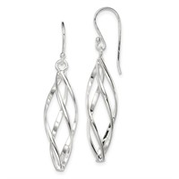 Sterling Silver- Long Twisted Dangle Earrings