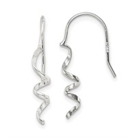 Sterling Silver- Textured Spiral Dangle Earrings
