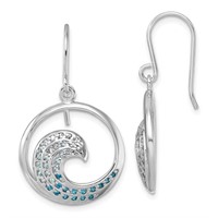 Sterling Silver- Wave  Dangle Earrings